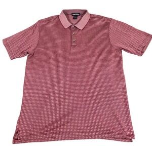 Arnold Palmer Golf Polo Shirt Textured Geometric Print‎ Short Sleeve Large